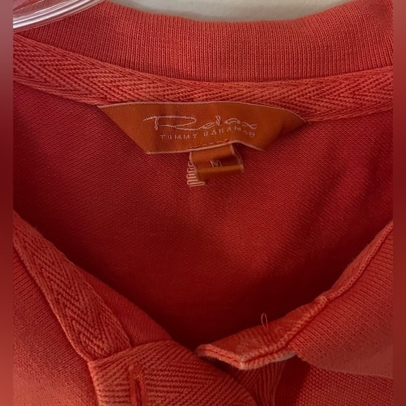 Tommy Bahama (Relax) Women’s Coral/Orange Polo Shirt w/Logo, 3-Button; Size M - Picture 5 of 10